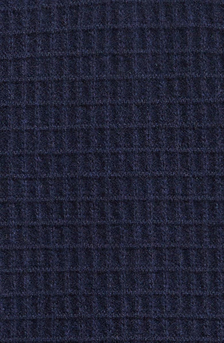 Reiss Kids' Hamilton Textured Long Sleeve Wool Quarter Zip Polo, Alternate, color, Navy Blue