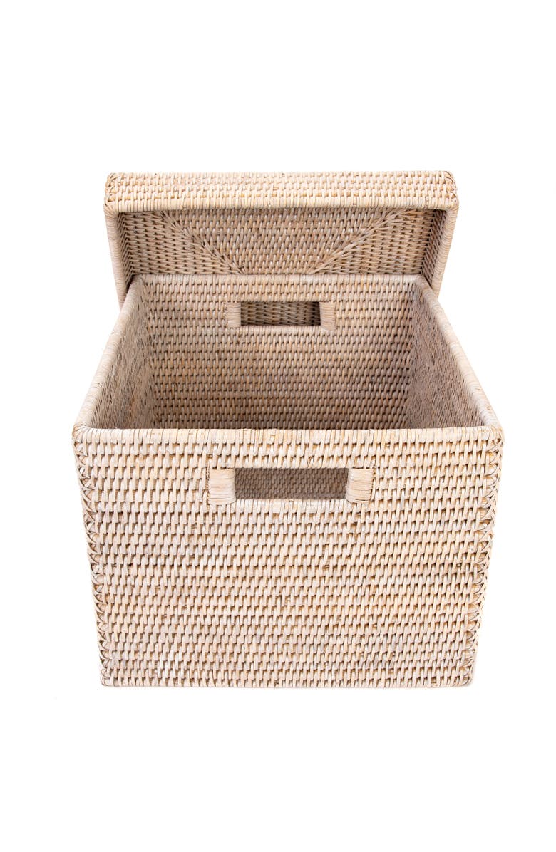 Artifacts Trading Company<sup>™</sup> Artifacts Rattan Storage Box with Lid - Letter File, Alternate, color, White Wash