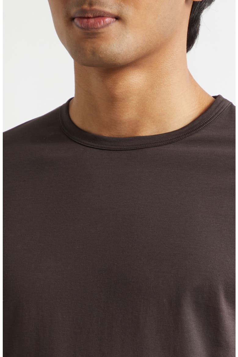 Cotton Crewneck T-Shirt, Alternate, color, DARK CHOCOLATE
