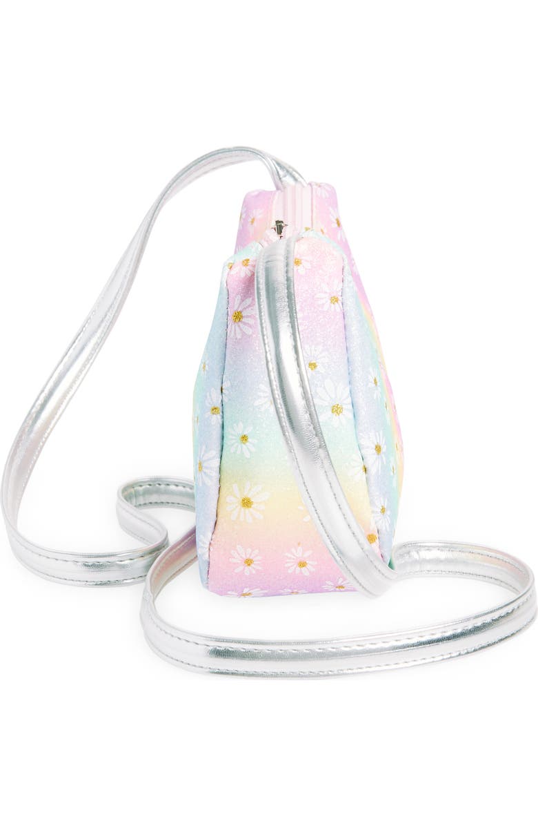 Capelli New York Kids' Glitter Daisies Faux Leather Crossbody Bag, Alternate, color, Pink Multi Combo