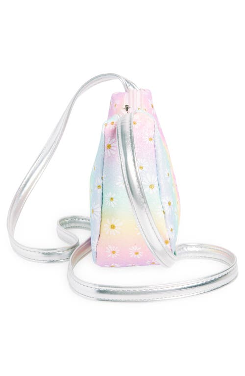 Capelli New York Kids' Glitter Daisies Faux Leather Crossbody Bag In Pink Multi Combo