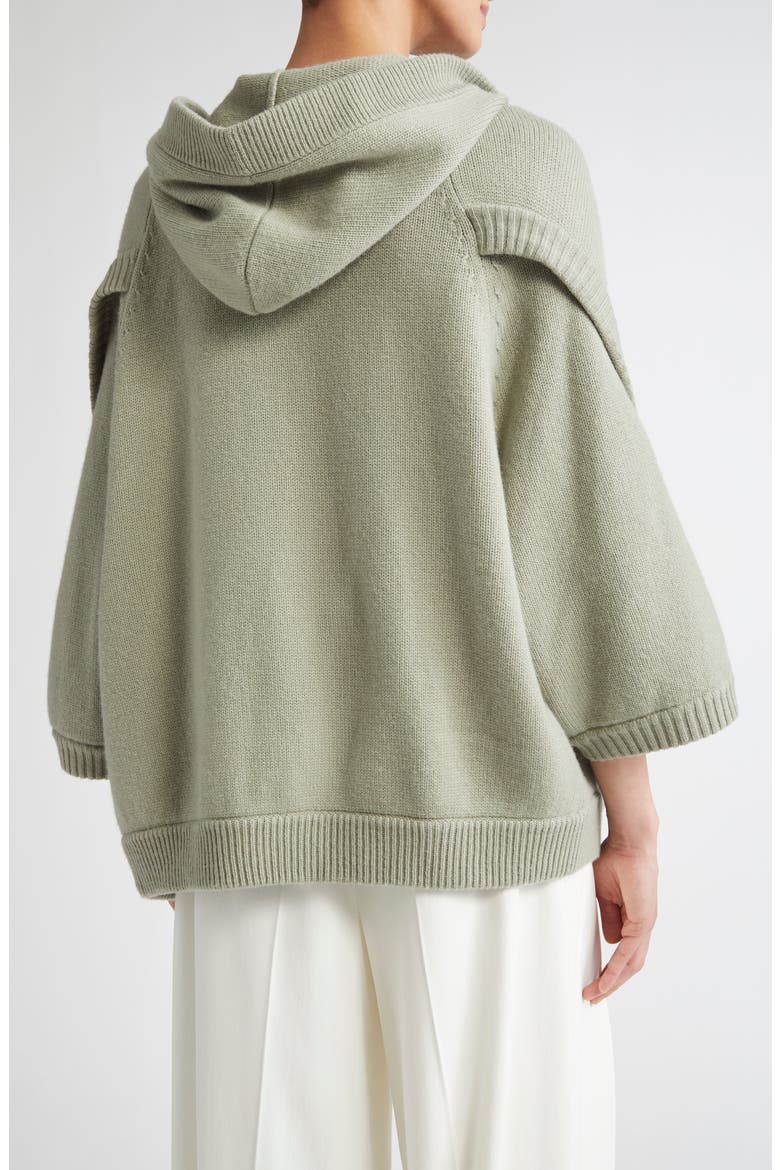 Vals Wool & Cashmere Hooded Cardigan, Alternate, color, SAGE GREEN