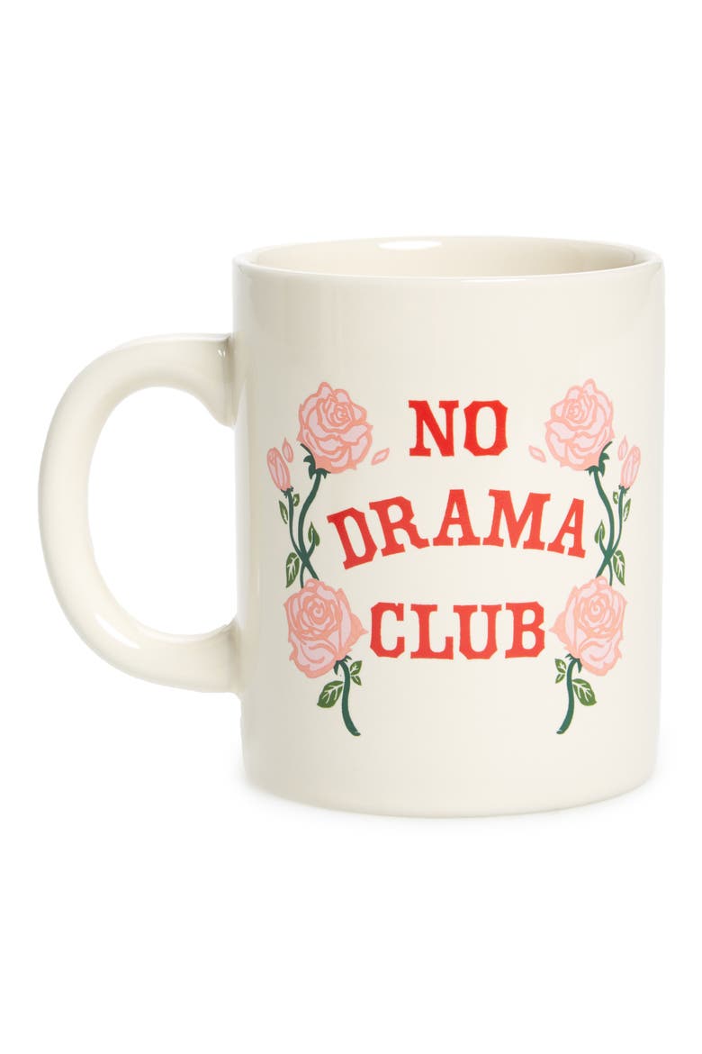 No Drama Club Ceramic Mug, Main, color, IVORY