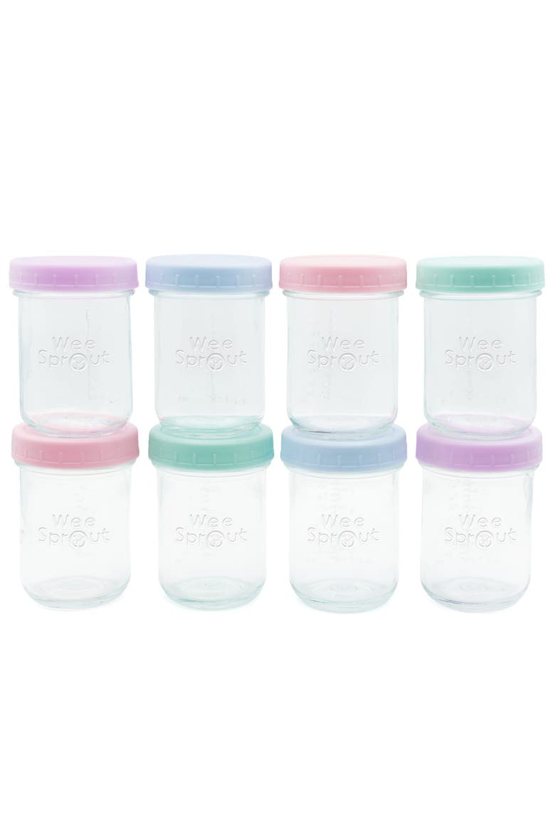 Glass Baby Food Storage Jars w/ Lids, Main, color, Pastel Blue/Mint/Purple/Pink