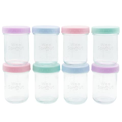 Glass Baby Food Storage Jars w/ Lids (8 oz, 8-Pack)