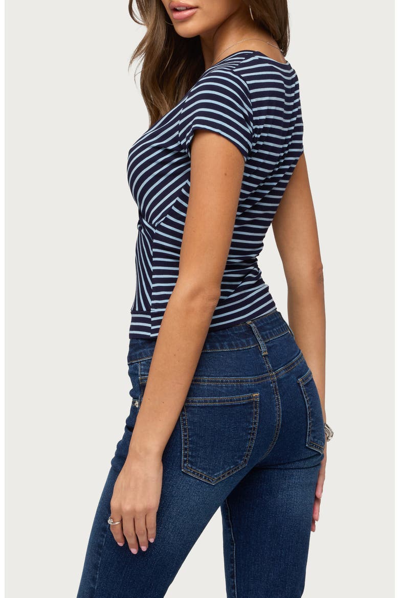 Naame Striped Wrap Top, Alternate, color, BLUE-AND-NAVY