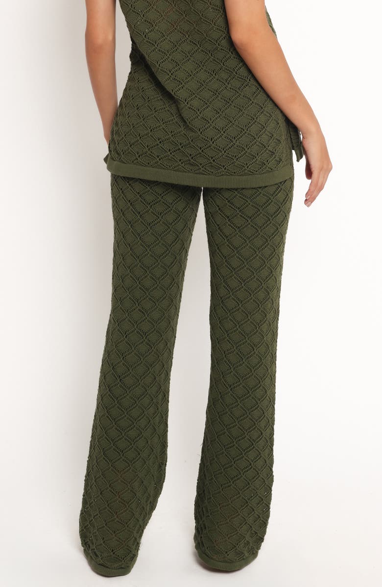 Petal & Pup Fefe Textured Open Knit Cotton Drawstring Pants, Alternate, color, Olive