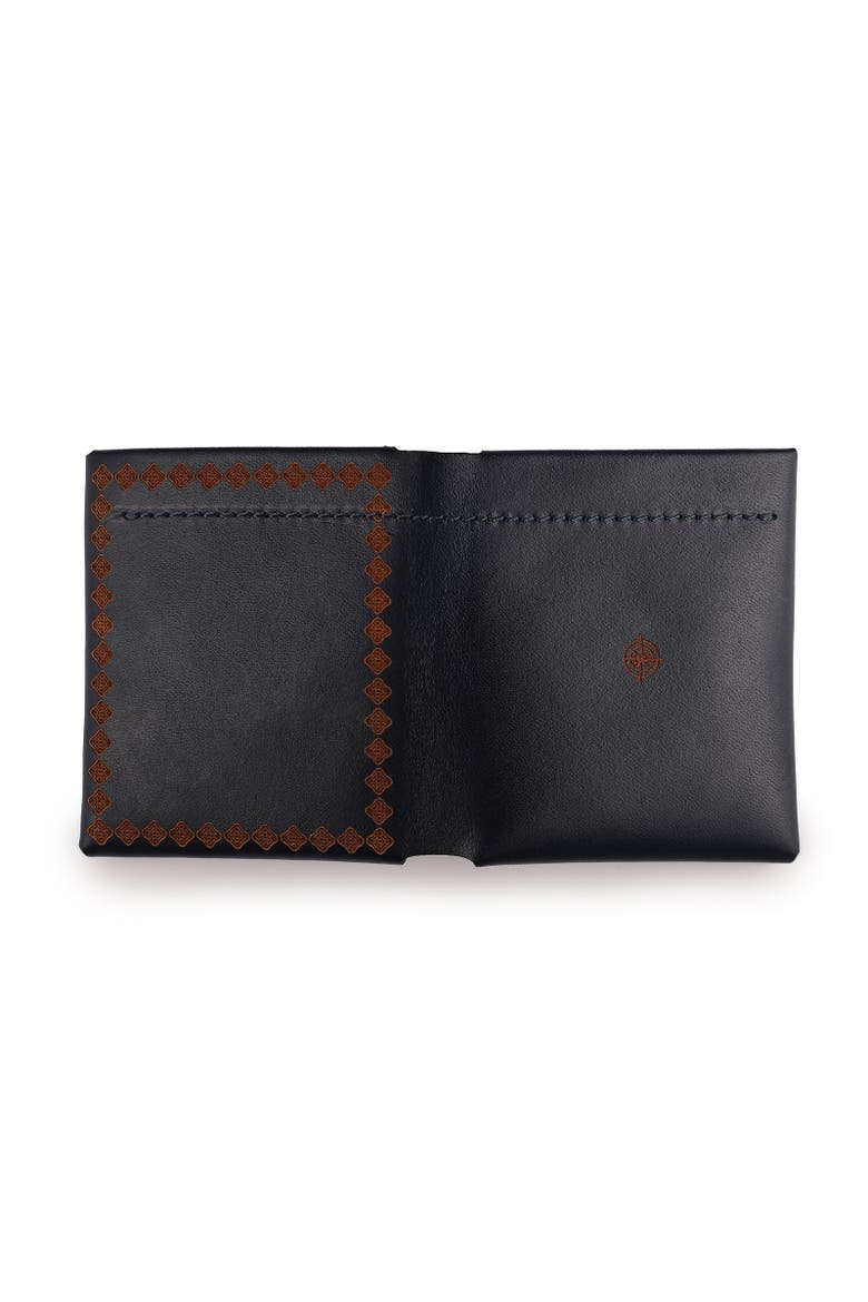 Celosia Genuine Leather Bi Fold Wallet, Alternate, color, Navy