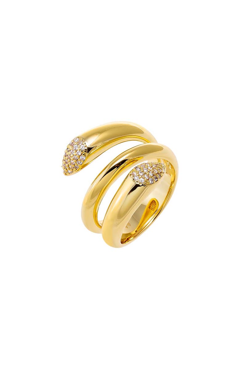 BY ADINA EDEN Pave Claw Looped Wrap Ring, Main, color, Gold