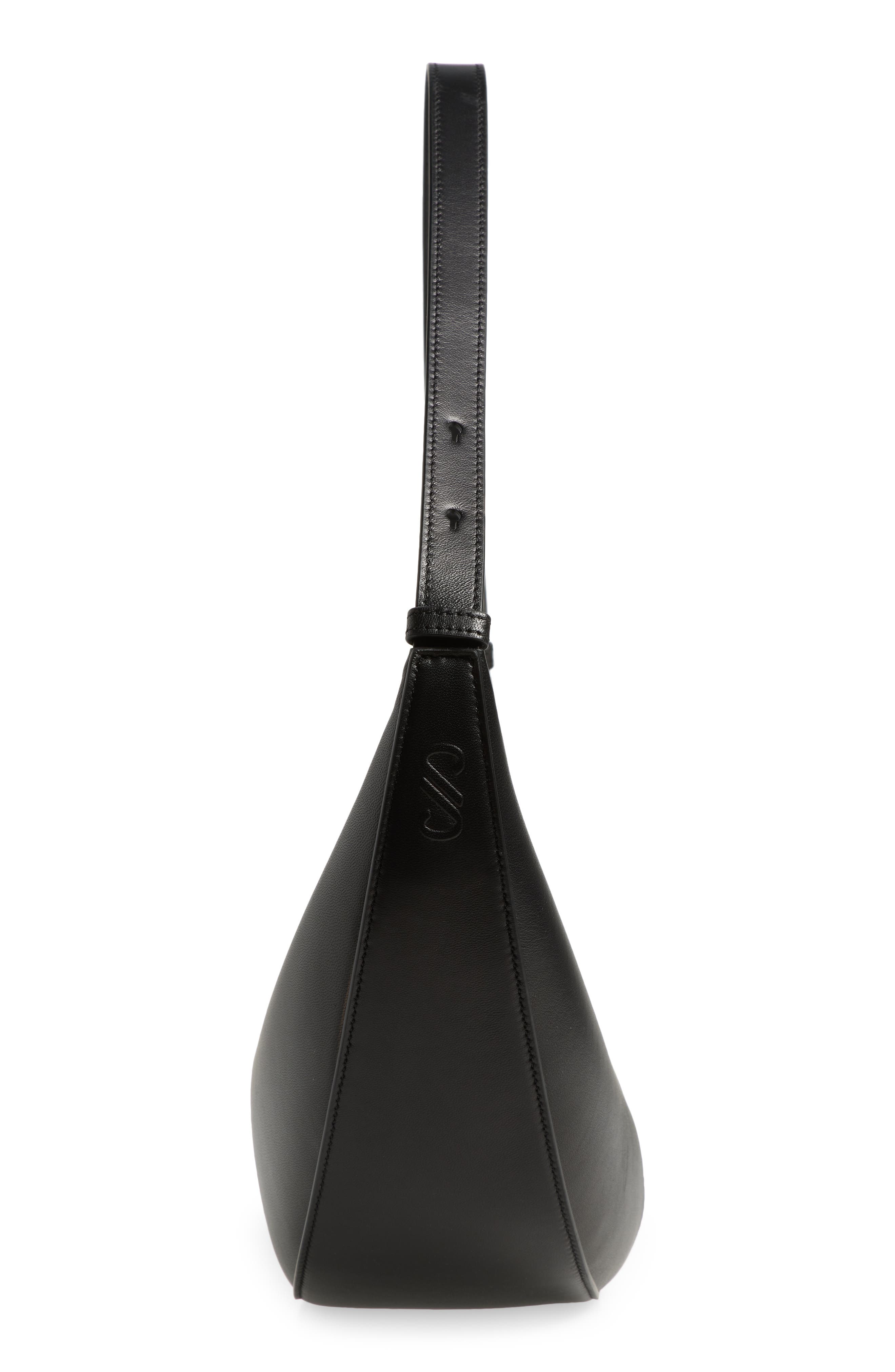 Proenza Schouler Slide Leather Hobo Bag, Alternate, color, Black