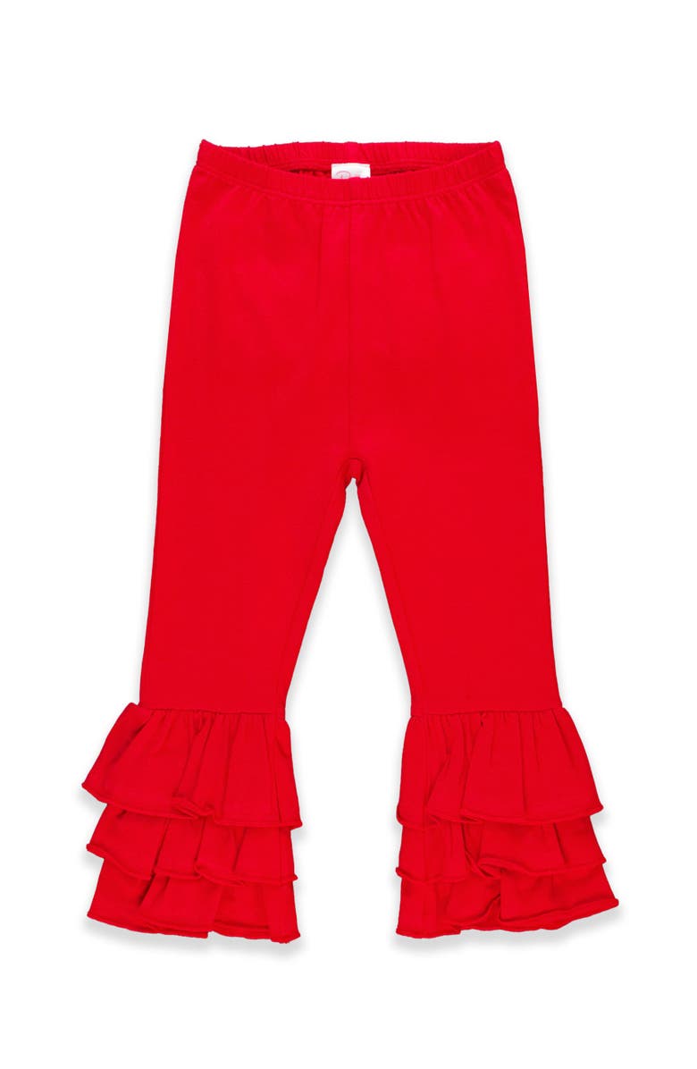 RuffleButts Ruffle Flare Pants, Main, color, Red