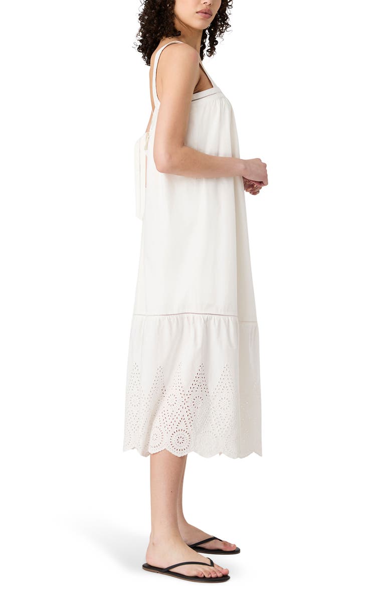 French Connection Square Neck Cotton Midi Dress, Alternate, color, Summer White