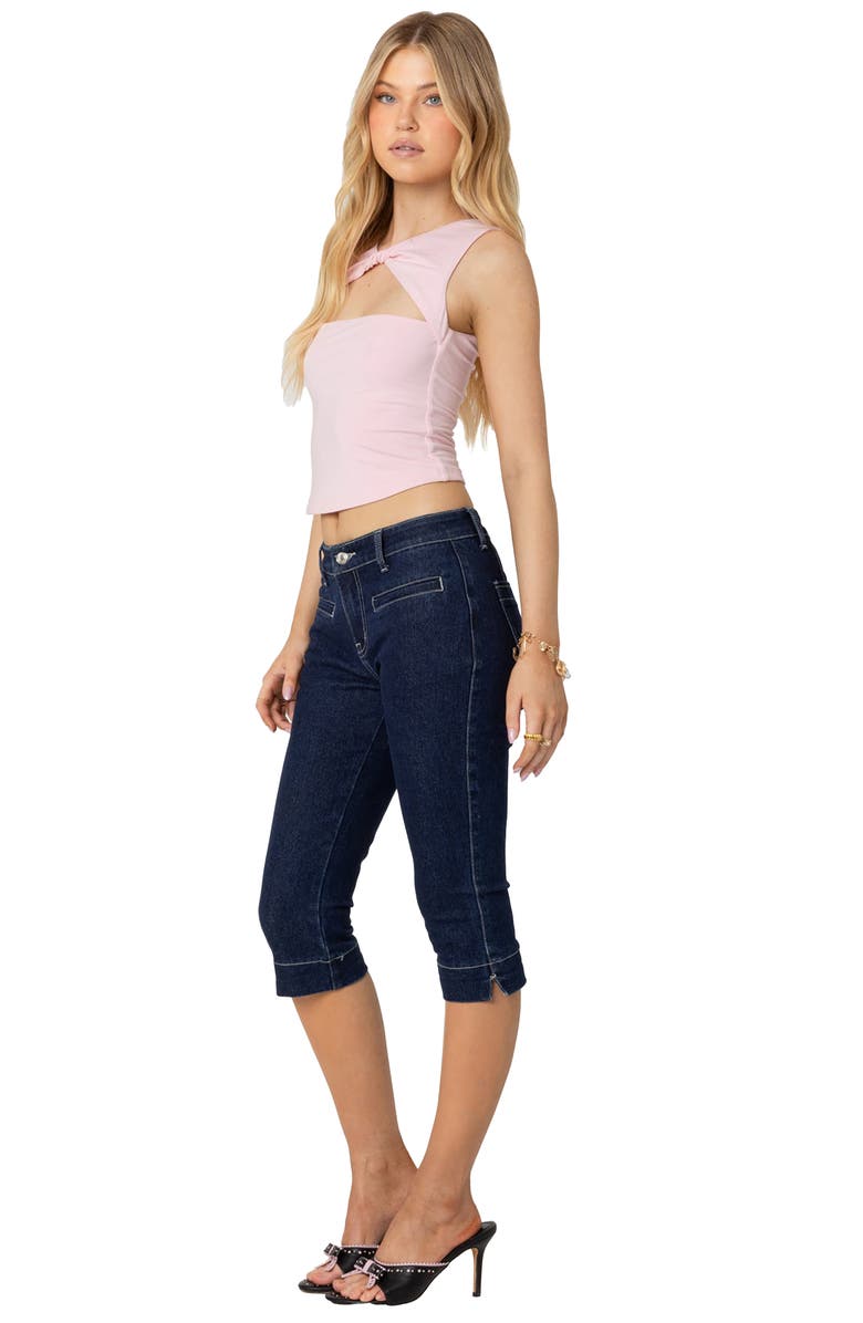EDIKTED Twisted Cutout Crop Top, Alternate, color, Light-Pink