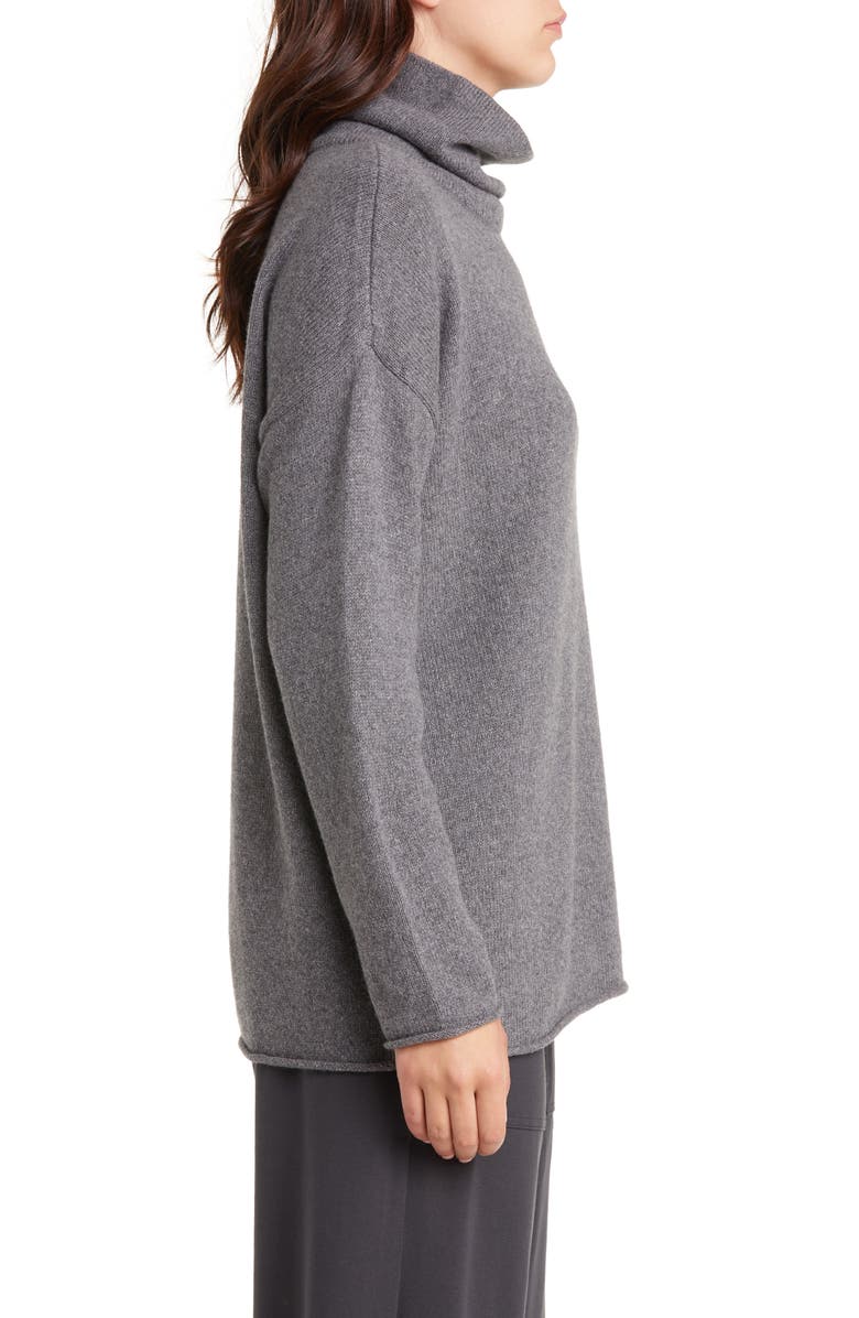 Eileen Fisher Turtleneck Organic Cotton & Recycled Cashmere Tunic Sweater, Alternate, color, 