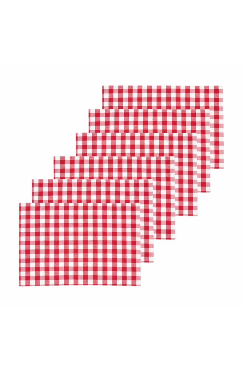 C&F Home Ashford Red Placemats Set of 6, 13" x 19", Main, color, Red