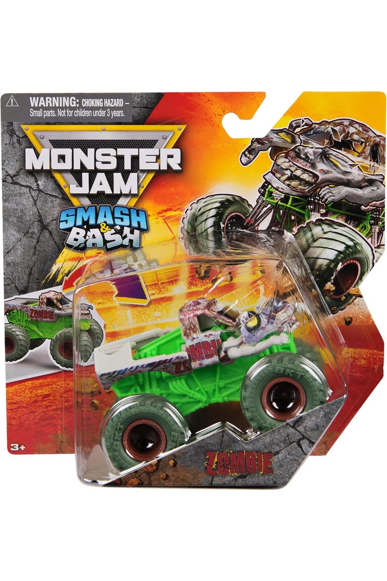 Smash and Bash Zombie Die Cast Vehicle, Main, color, green