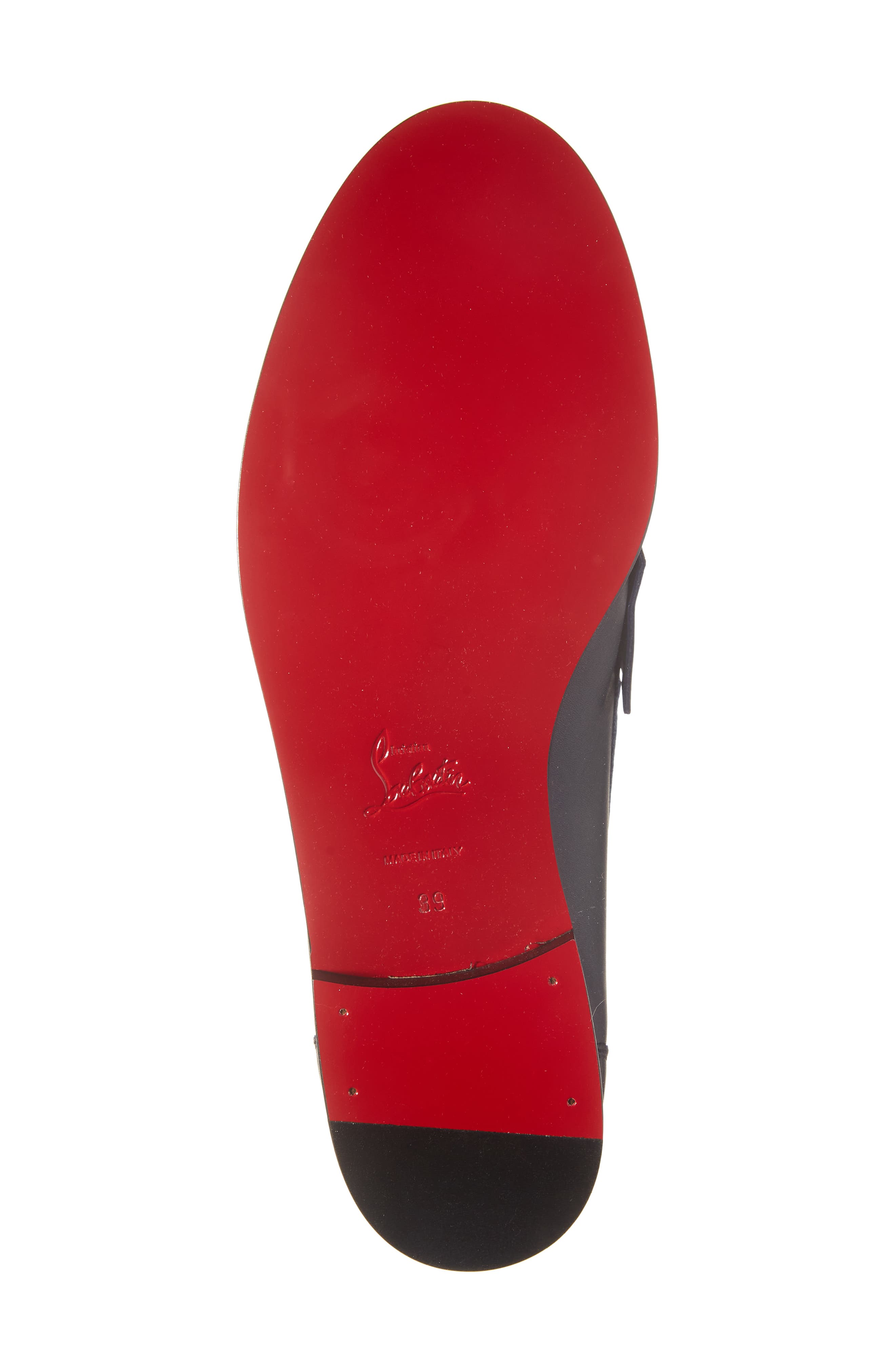 Christian Louboutin Penny Leather & Suede Loafer, Alternate, color, 5817 Marine/ Bco/ Lin Marine