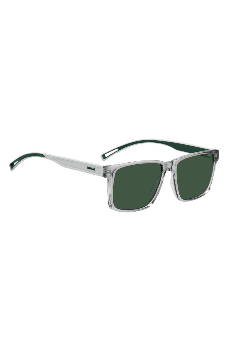BOSS 57mm Navigator Sunglasses, Alternate, color, Grey/ Green