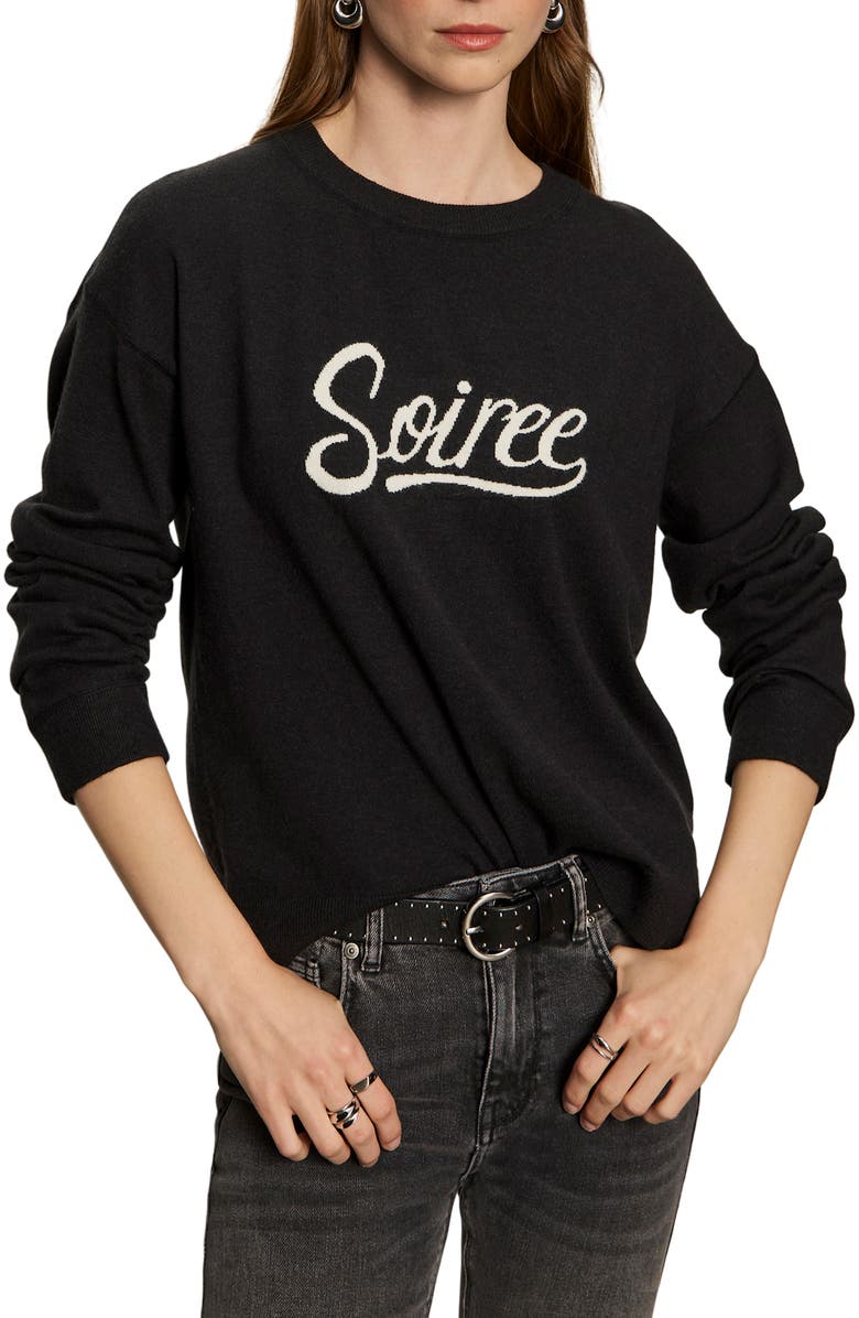 Sanctuary Crewneck Sweater, Alternate, color, Black