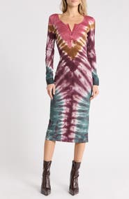 Young, Fabulous & Broke Leo Tie Dye Midi Dress