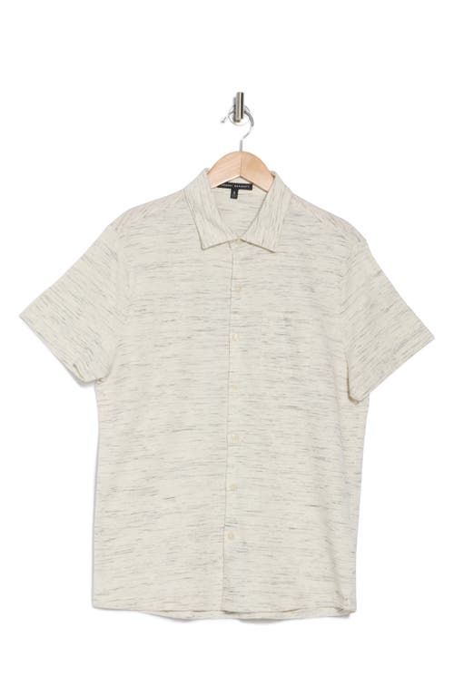 Robert Barakett Fran Space Dye Short Sleeve Knit Button-up Shirt
