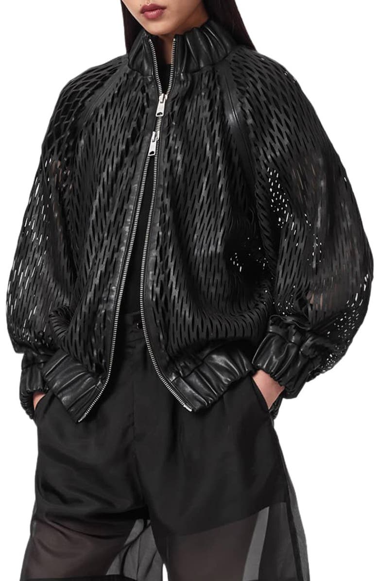 AllSaints Dual Leather Bomber Jacket, Alternate, color, 