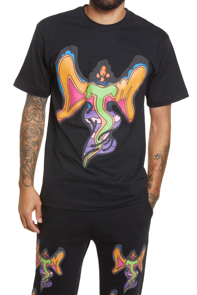 Goddess Graphic Tee, Main, color, BLACK