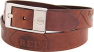 EAGLES WINGS Men's Brown Cincinnati Reds Brandish Leather Belt