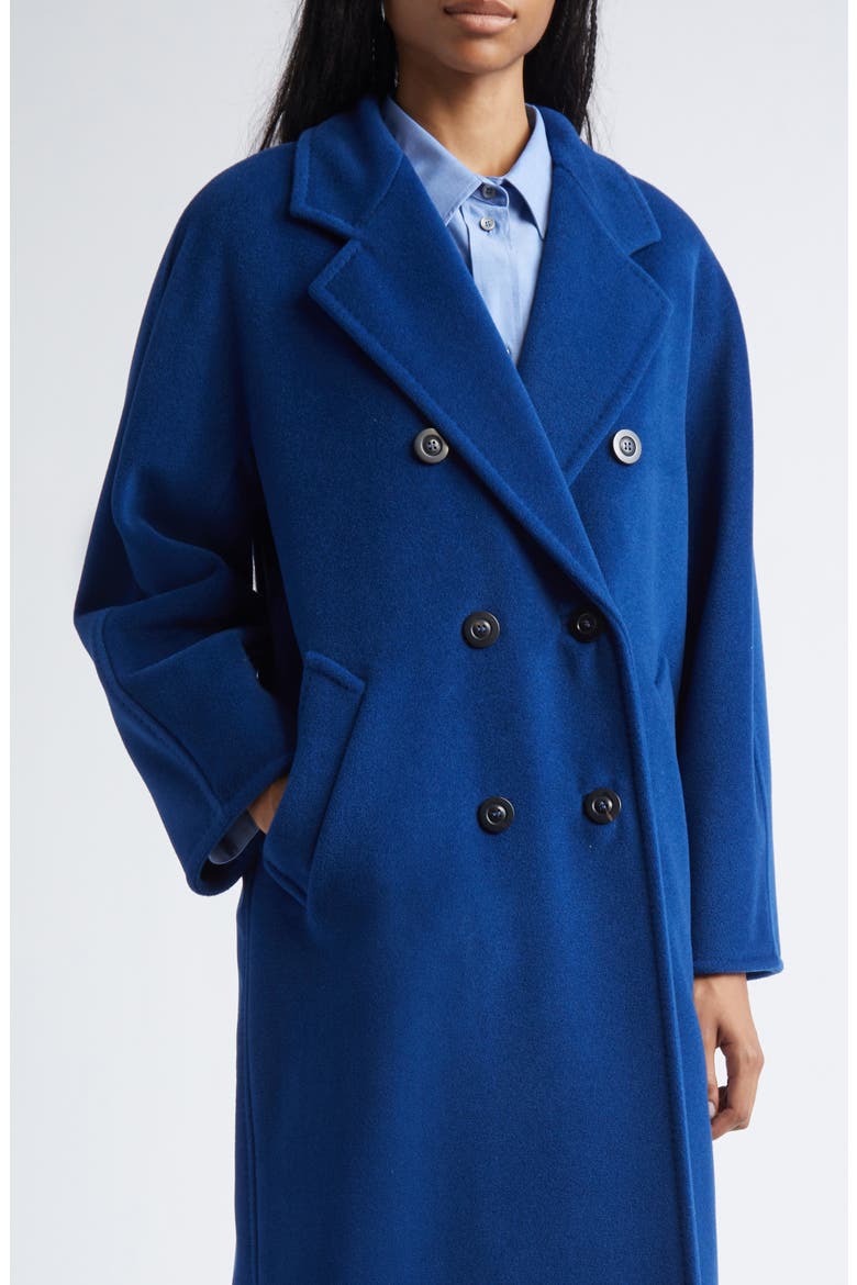 Madame Double Breasted Wool & Cashmere Coat, Alternate, color, CHINA BLUE