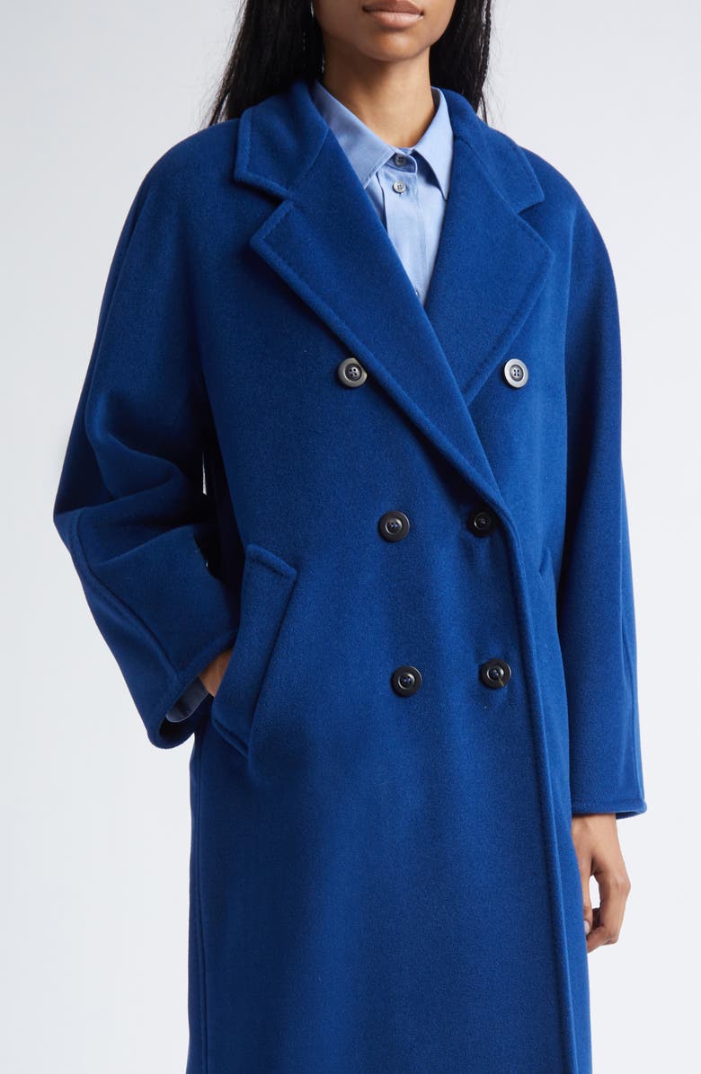 Max Mara Madame Double Breasted Wool & Cashmere Coat, Alternate, color, China Blue