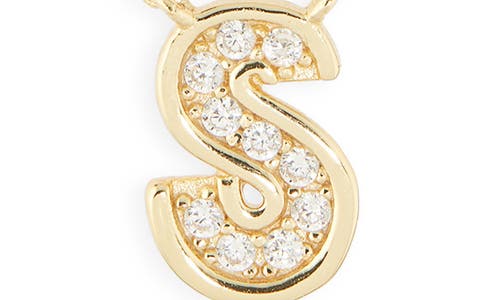 Argento Vivo Sterling Silver Cubic Zirconia Initial Pendant Necklace In Gold