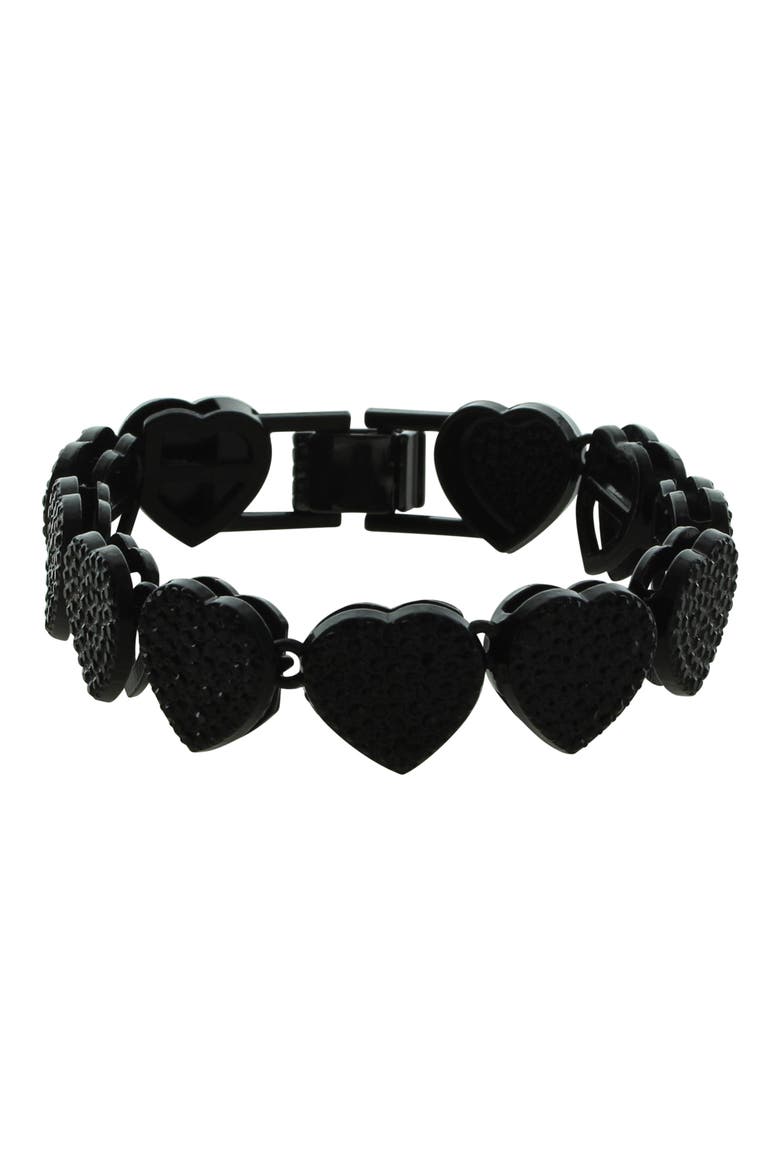 Icy Heart Bracelet, Alternate, color, BLACK