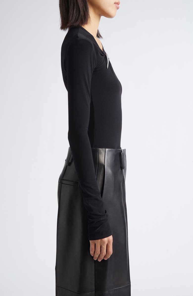 GRACE LING Claw Long Sleeve Jersey Top, Alternate, color, Black