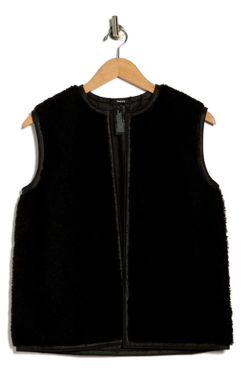 Theory Genuine Shearling Reversible Vest, Alternate, color, Black