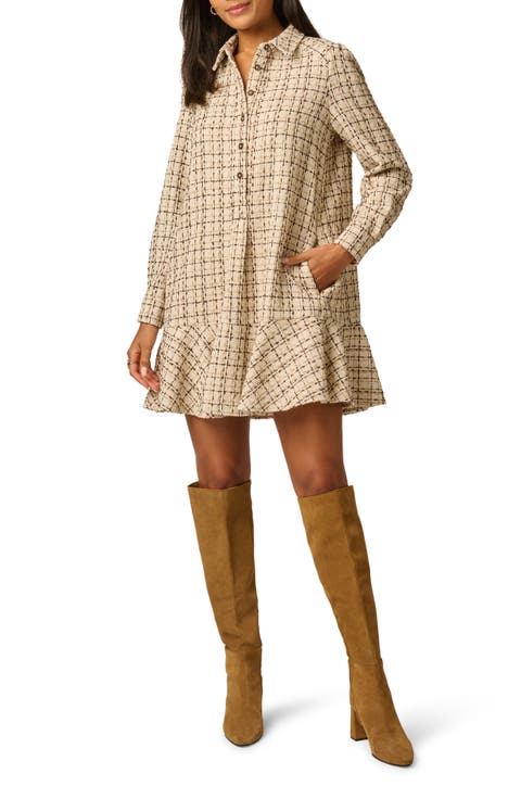Tweed Shift Shirtdress