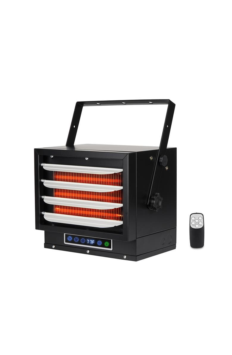 Vie Air 7500W Portable Hard-Wire Installation Garage Heater with Remote and Vertical and Horizontal Air Flow, Alternate, color, Black