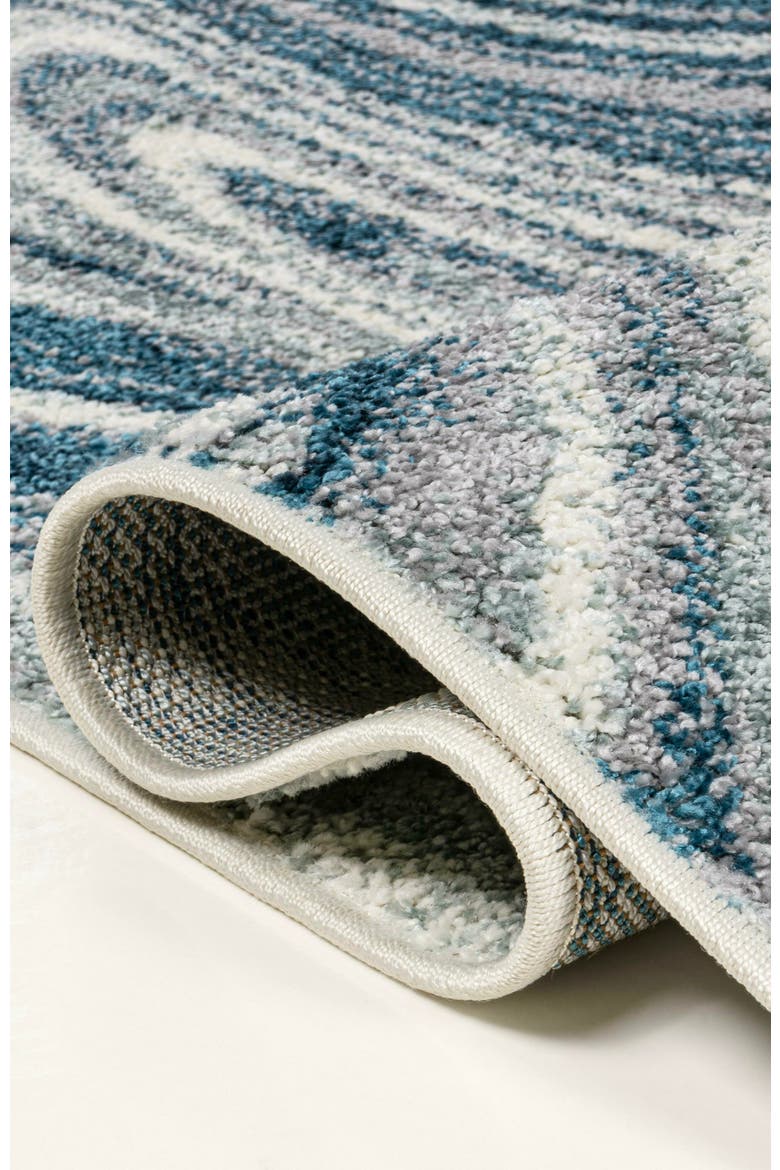 Eleni Contemporary Glam Abstract Marble Area Rug, Alternate, color, Turquoise/Cream
