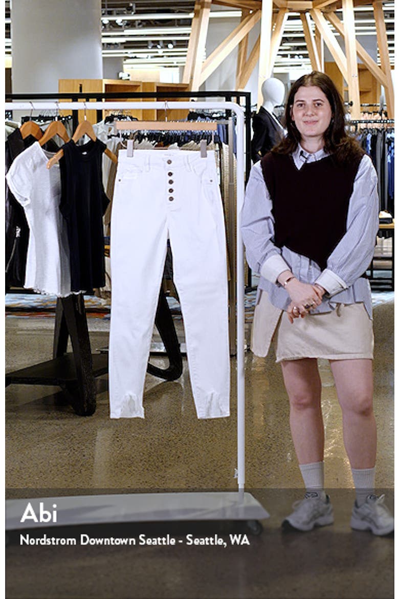 Exposed Button High Waist Fray Hem Skinny Jeans video
