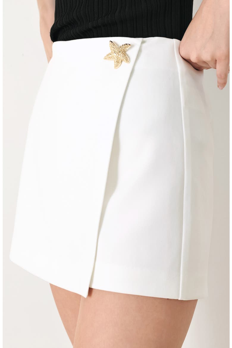Solid Woven Skort, Alternate, color, WHITE