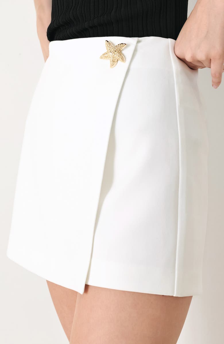 FREEMARKET Solid Woven Skort, Alternate, color, White
