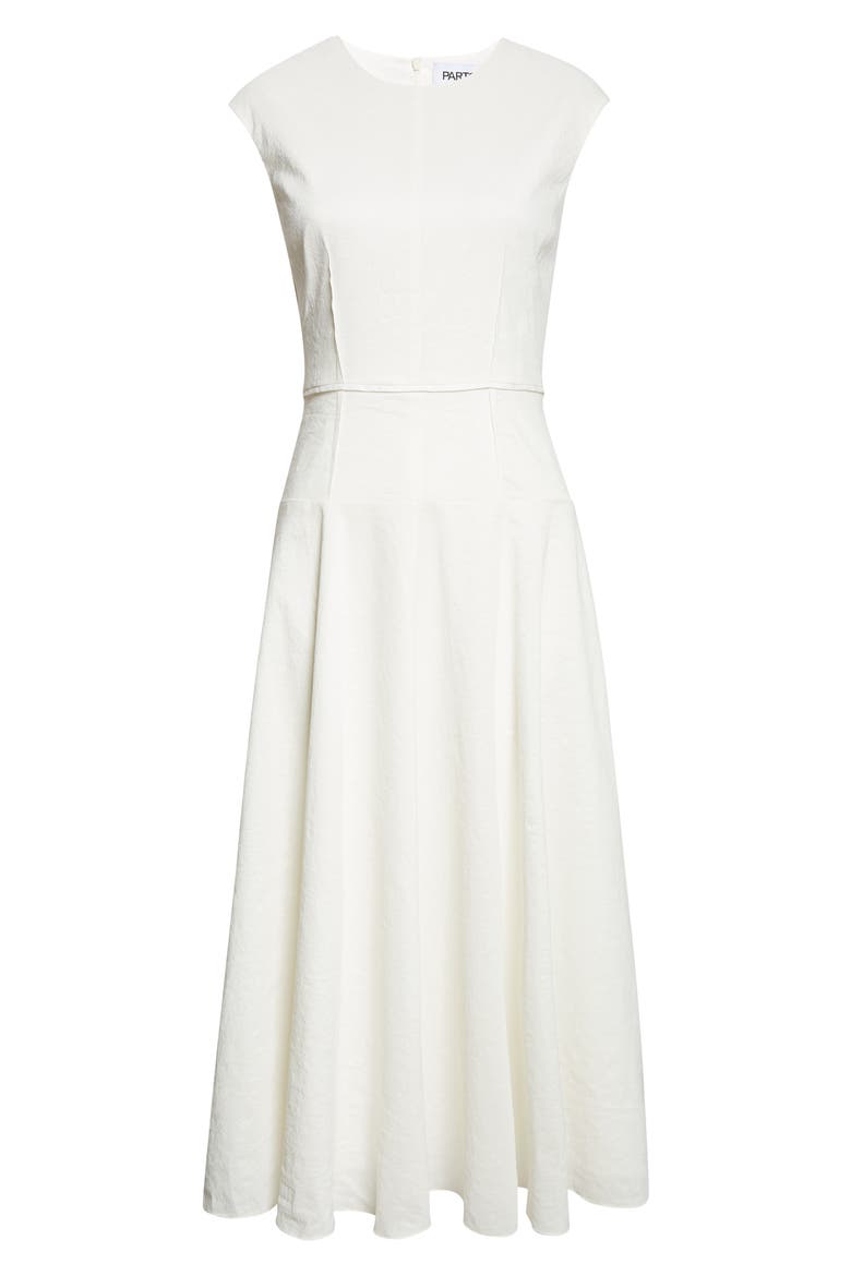 Leroy Stretch Linen & Cotton Blend Crinkle Dress, Alternate, color, IVORY