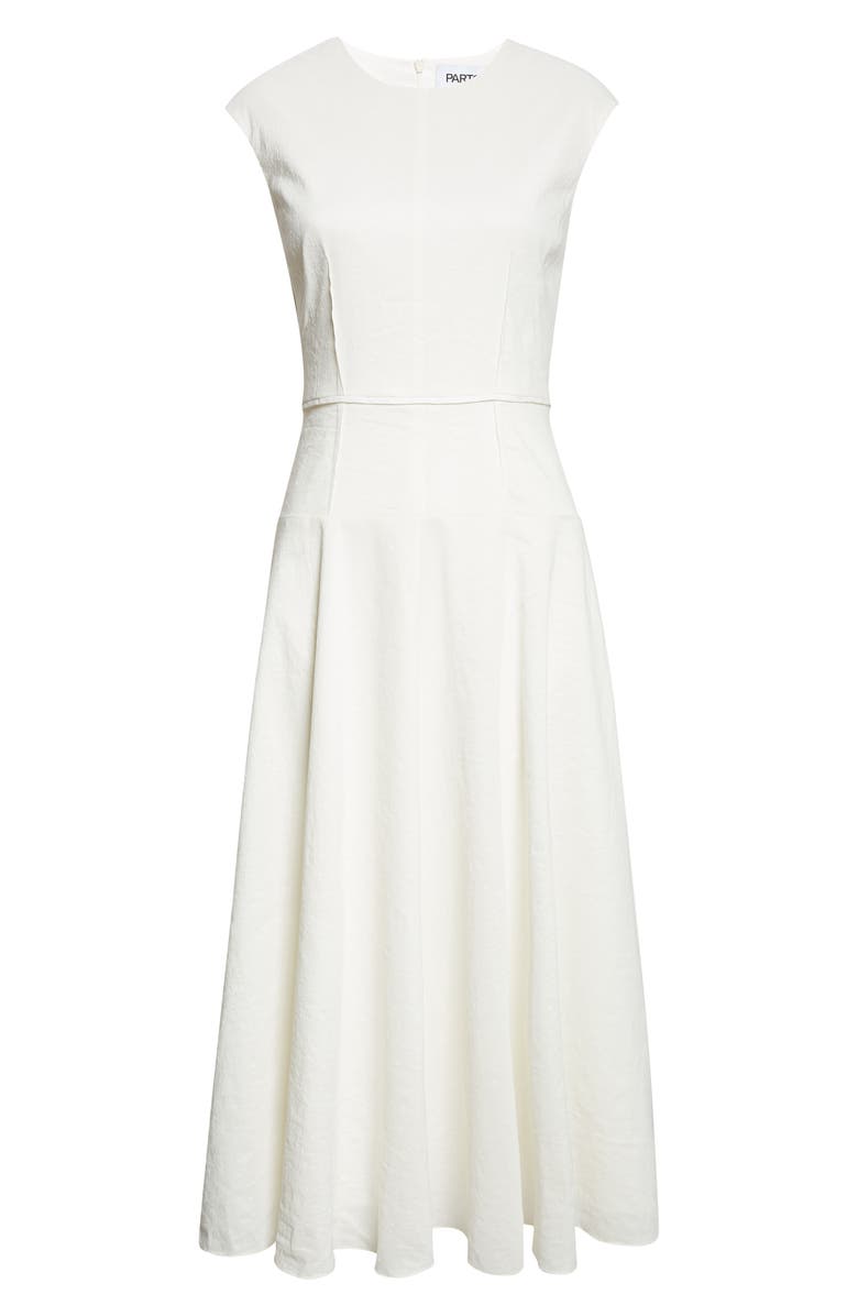 PARTOW Leroy Stretch Linen & Cotton Blend Crinkle Dress, Main, color, Ivory
