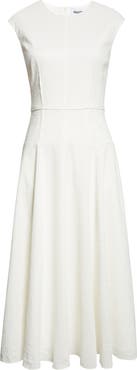 PARTOW Leroy Stretch Linen & Cotton Blend Crinkle Dress