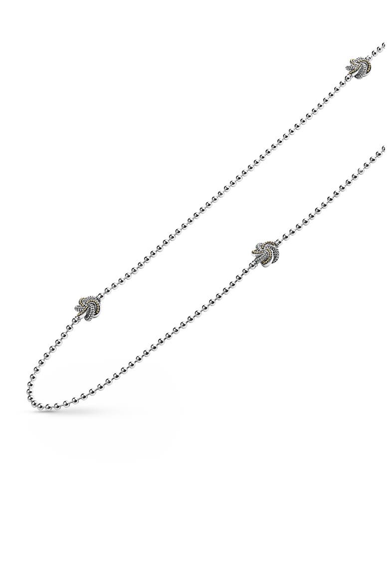 Love Knot Long Station Necklace, Alternate, color, TWO-TONE