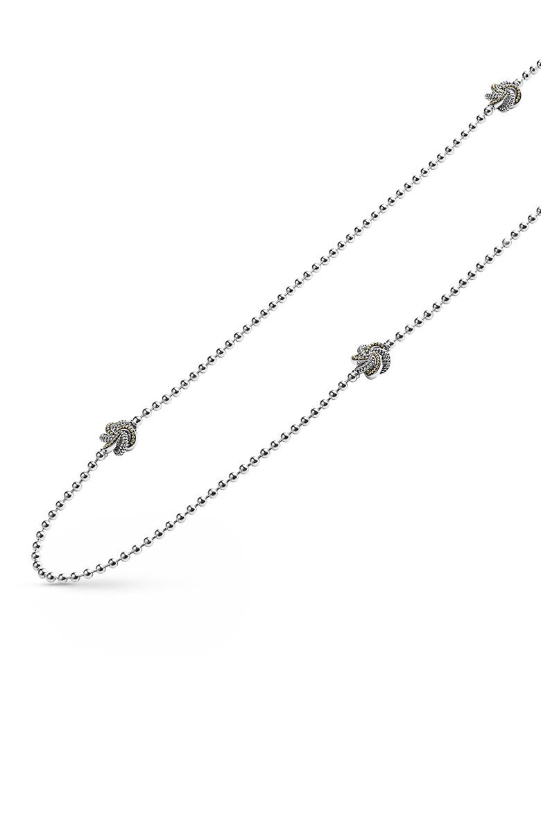 LAGOS Love Knot Long Station Necklace, Alternate, color,