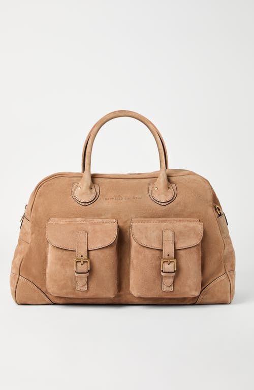 Brunello Cucinelli Weekender Bag In Biscuit