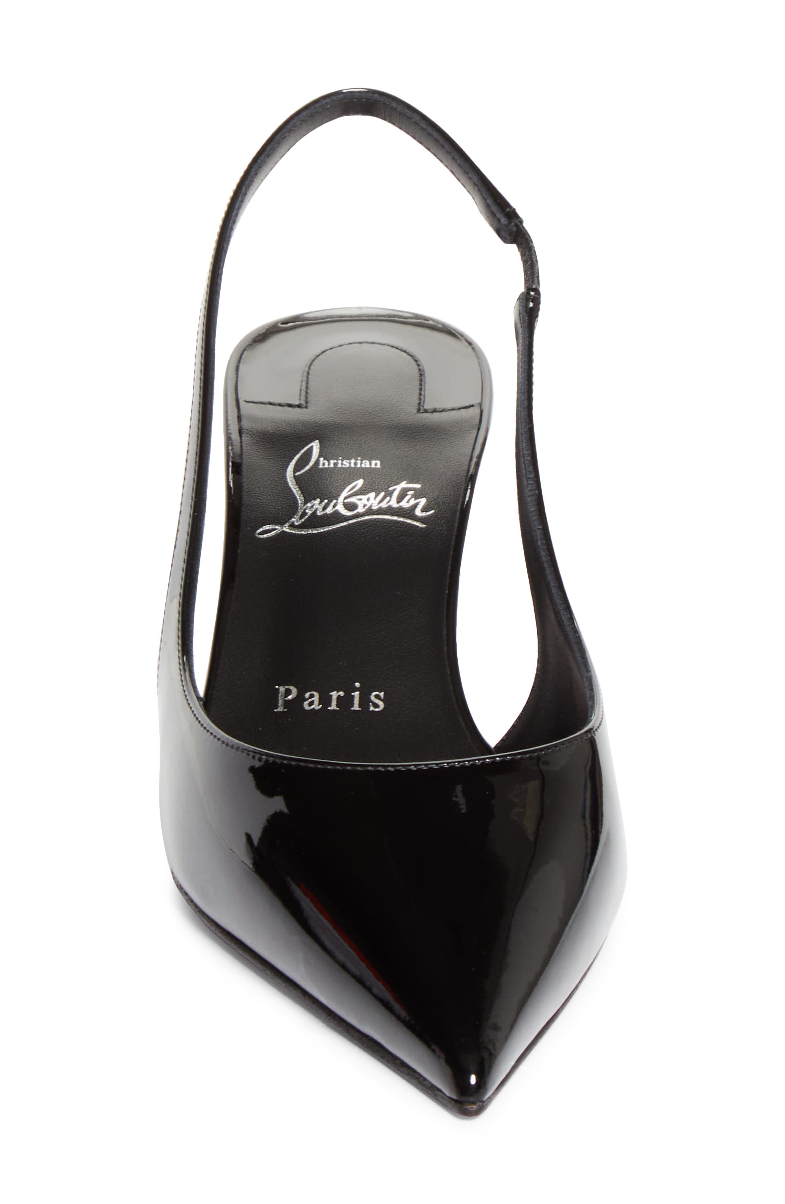Christian Louboutin Miss Z Pointed Toe Slingback Pump, Alternate, color, Black