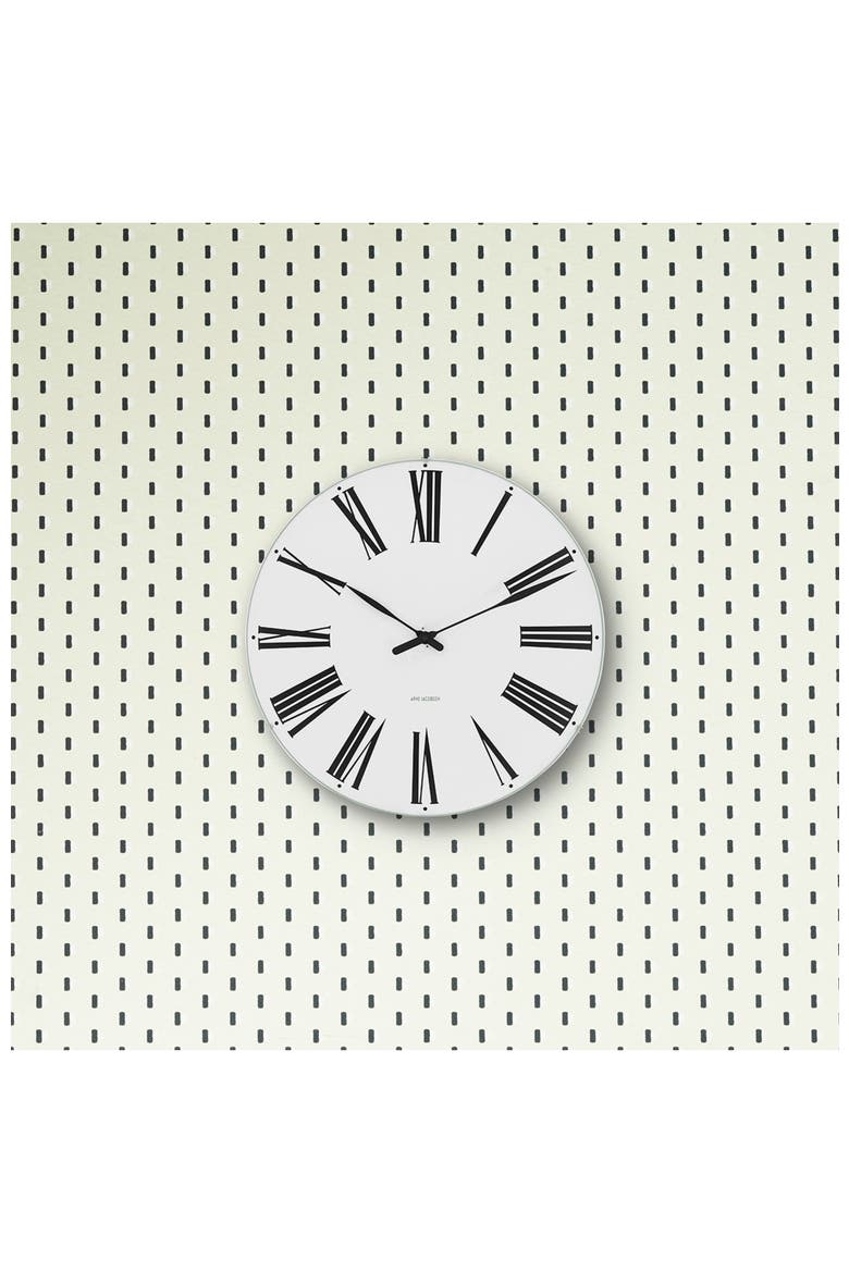 Roman Wall Clock, Medium, Alternate, color, White/Black