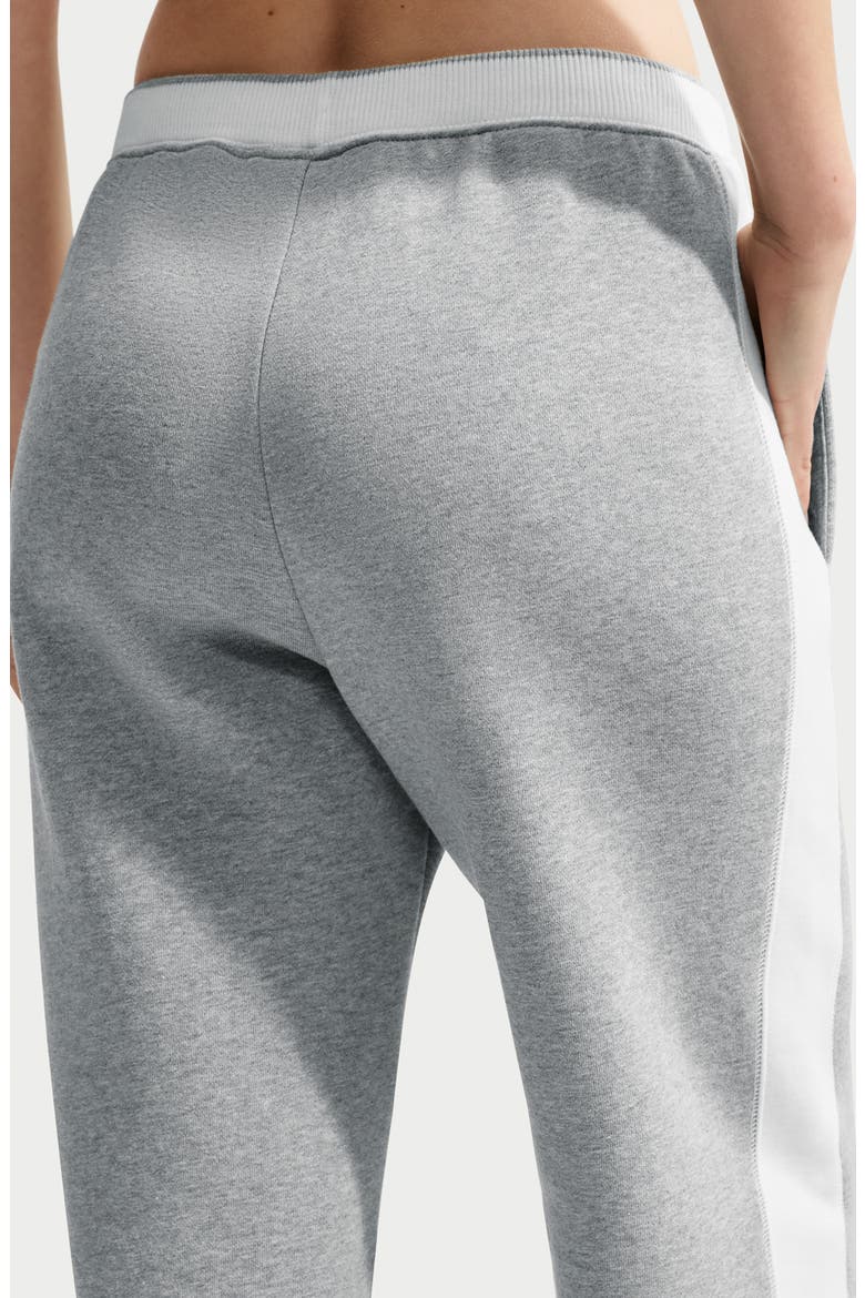 Track Club Fleece Wide Leg Pants, Alternate, color, DARK GREY HEATHER/ SAIL/ SAIL