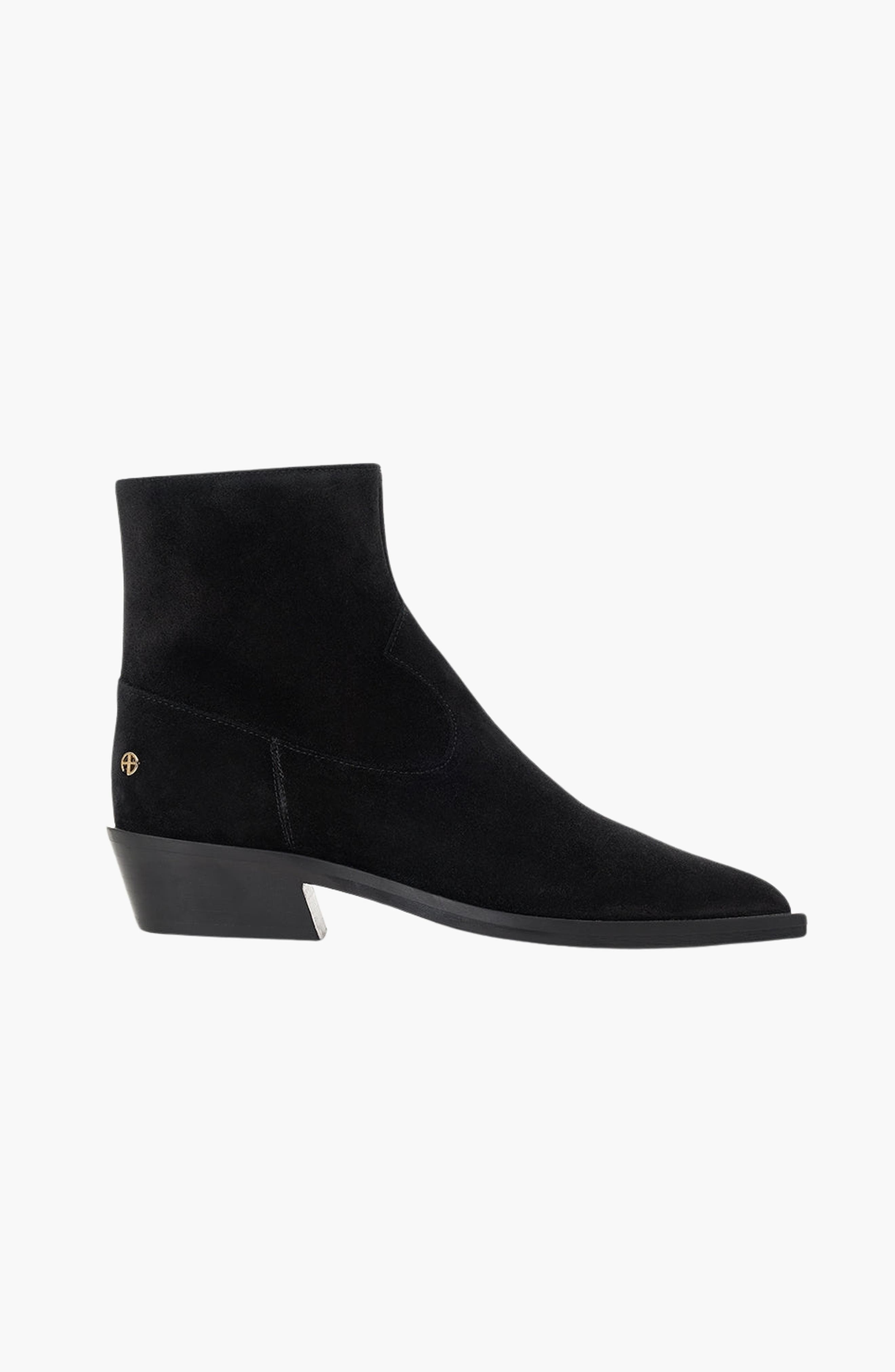 Bekah Flat Western Boots, Alternate, color, Black Suede